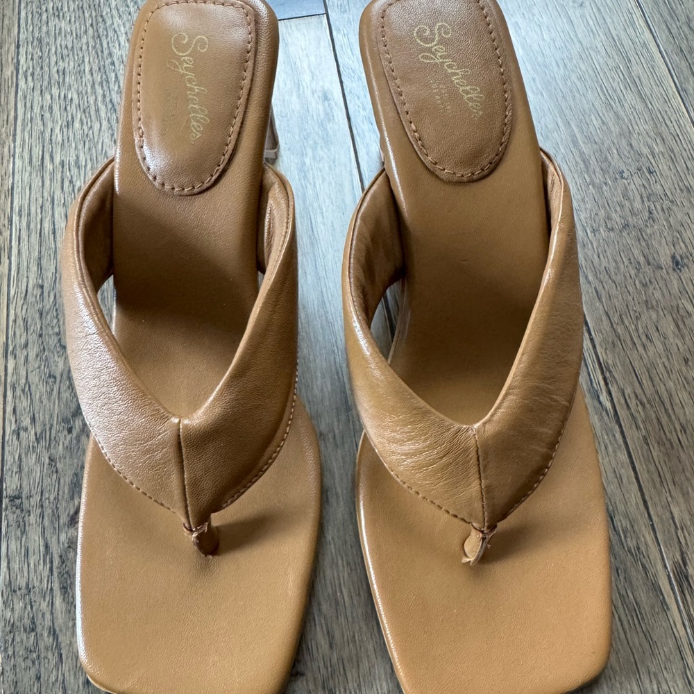 Seychelles Tan Sandals Minimalist Slip-On